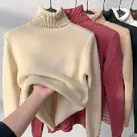 Women's Elegant Turtleneck Winter Sweater - Thick, Warm Knit Pullover